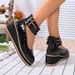 SHLIANG Women's Patent Leather Wedge Heels Round Toe Miniature Heightening Spring Low Cut Single Shoes Buckle Strap High Heels V0161_vogvips.com