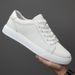 Trendy Genuine Leather 2025 New Versatile Casual Sneakers Men's Sports Thick-Soled White Shoes Men 3369_vogvips.com