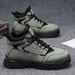 Men's Autumn Style Personalized Fashion Letter Martin Leather Breathable Comfortable Casual Lace-up Solid Color Slip-on_vogvips.com