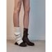 Women's Chunky Heel Ankle Boots - Side Zipper Ballet Flats With Bow Detail | Round Toe Comfort | Fall/Winter Fashion Booties_vogvips.com