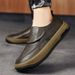 Euro Step Men's 2025 Summer New Low-top British Style Loafers With Velcro Casual Lazy White Single Shoes_vogvips.com
