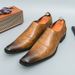 Men's Slip-On Pointed Toe Loafers - British Style Two-Tone Casual Shoes For Work & Formal Occasions_vogvips.com