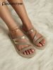 New Luofu Fashionable Summer Women's Comfortable Rubber Midsole Casual Sandals, Beach Home Shoes, Outdoor Pvc_vogvips.com