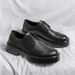Youth Autumn Winter New Brogue Leather Low-top Outdoor Lace-up Casual Thick-soled Fashion Men's Shoes_vogvips.com