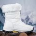 Women's Hiking New Autumn Winter High-top Large Size Cotton Shoes Long Fleece Warm Mid-calf Snow Short Boots_vogvips.com