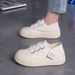 Platform Canvas Shoes Female Students Casual Half Drag White Shoes Breathable Versatile Board Shoes_vogvips.com