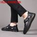New In For Men Outdoor Beach Flats Breathable Normal Leather Casual Anti Slip Designer Replica Summer Sandals_vogvips.com