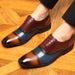 Spring And Autumn New Blok Color Blocked Men's Carved Fashionable Breathable Versatile Business Dress Wedding Leather_vogvips.com