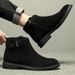 Chelsea Boots Men's Zipper Heightening Short Boots Men's Korean Version Medium-top Style High-top Men's Leather Boots_vogvips.com
