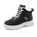 W2577 New 2024 Autumn Winter Korean Style Women's Color Block Fleece-Lined Mid-Cut Snow Boots Cotton Shoes Height_vogvips.com