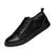 Men's Casual Board Shoes Lace-up Breathable Hollow Men's Small Black Shoes Flat Bottom Hole Breathable Men's Shoes_vogvips.com