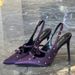 Deign Sene Polka Dot Rhinetone Bow Sexy Black High Heel Stiletto Pointed Toe Stunning Shallow Mouth Open Back_vogvips.com