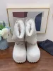 Top Quality Alaska Fur High Snow Boots Women Lamb Slip On Half Booties Pumps Heels Round Toe Designer Plaque Ski Comfor_vogvips.com