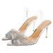 Slimming And Stylish, Sparkling Rhinestone Pointed-toe Transparent High-heeled Sandals, New Design For Outdoor Wear,_vogvips.com