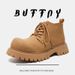 Big Head Derby Shoes Men's Vintage Commuter Round Head Platform Heightening Martin Boots Short Boots_vogvips.com