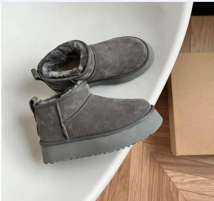 Ultra Mini Boot Designer Woman Platform Snow Boots Australia Fur Warm Shoes Real Leather Chesut Ankle Fluffy Booties For_vogvips.com