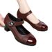 Spring Autumn New Small Leather Round Head, Soft Bottom, Shallow Mouth, Middle Aged Mom's With One Button And Thick_vogvips.com