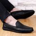 Spring Genuine Loafers Cowhide Slip-On Casual Handmade Youth One-Piece Men's Work Leather Shoes_vogvips.com