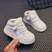 Children's Sports Shoes 2026 Fall/Winter New Model Girls' White Sneakers, Older Kids' Running Shoes, Boys' Fleece-Lined_vogvips.com