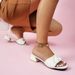 Women's Block Heel Slide Sandals - Summer Women's Wide Width Casual Flip Flops_vogvips.com