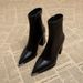 Pointed Toe Super High Heel Ankle Boots For Women 2025 Autumn Winter New Fashionable Versatile Stylish 98158-1_vogvips.com
