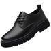 2026 New Leather Men's Casual British Style Business Shoes, Thick-Soled Trendy Versatile Lace-Up Work Shoes For Men_vogvips.com