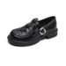 Platform Loafers Women's Retro British Style Black Small Leather Shoes Thick Heel Soft Sole Single Shoes Women_vogvips.com