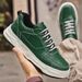 Men's Leather Green Board Shoes Thick Sole Hand-sewn Small White Shoes Cowhide Soft Sole Breathable Casual Shoes_vogvips.com