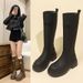 Women's Long 2025 Autumn Winter New Round Toe Thick Sole Chunky Heel Over-the-Knee Waterproof Platform Petite Slim Boots_vogvips.com