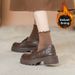 platform-soled Loafers, Velvet Small Leather Shoes, Women's Gold Coins, One Pedal_vogvips.com