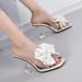 Small Diamond Cool Slippers Female Summer New Korean Version Fairy Wind Sweet Bow Half Drag High Heel One Word Drag_vogvips.com