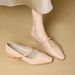 Women's Mary Jane Shoes With Internal Height Increase, Patent Leather, Square Toe, Mid-heel, Slip-on Design, Suitable_vogvips.com