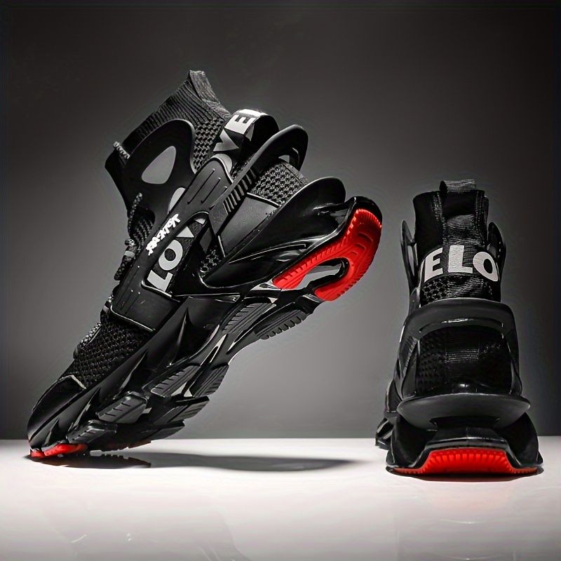 Men's Blade Sneakers, Breathable Shock Absorption Running Shoes Lightweight Non-Slip Shoes For Jogging Tennis Gym, Walking Sneakers, Athletic Shoes Fo_vogvips.com