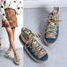 2025 Autumn New Fashion Letter Print Breathable Straw Thick-Soled Sandals Denim Platform Slippers_vogvips.com