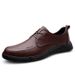 Leather Shoes Dress Casual Shoes Low-top Lace-up Leather Surface Foot Cover Round Head Work Men's Shoes_vogvips.com