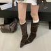 Pointed Toe Flat Long 2025 Autumn Winter New Over-the-Knee Women Height Increasing Slim Boots_vogvips.com