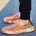 Fashion 2024 Summer Women's Flats Fashion Elastic Band Weave Casual Shoes Slip On Breathable Sneakers Spring Men Loafers Plus Size 35-44_vogvips.com