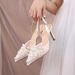 Summer Sandals 2025 White Wedding For Women Lace Fashion High Heels Pearl Women's Shoes_vogvips.com