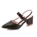 2026 Spring/Summer New Shoes: Pointed Toe Chunky Heel Closed-Toe Shoes, Mid-Heel Buckle High Heels, Hollow-Out Women's_vogvips.com