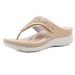 New Style SIKOTU 2025 Round Fashion Toe Post Hollow Women's Wedge Casual Large Size Sandals_vogvips.com