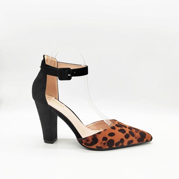 Women S Line With Pointed Fine Heel Leopard Print High Heels_vogvips.com