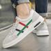 Men's Leather Round Head Sports Casual Shoes Board Shoes Student Running Shoes Boys White Shoes_vogvips.com