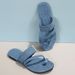 2025 Spring/Summer New Large Denim With Fashion And Comfortable Toe Set, Flat Heel Women's Cool Slippers_vogvips.com