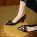 Stiletto High Heels 2026 Spring New French Pointed-toe Professional Work Shoes Slip-on Square Buckle Shallow Single Shoes For Wome_vogvips.com