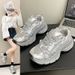 Paris Dad Women's Autumn New Style Mesh Breathable Lace Thick Bottom Sponge Cake Casual Trendy Sports Shoes_vogvips.com