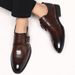 Euro Step Spring And Autumn New Large Size Formal Leather Men's Slip-On Loafers Fashion Trend Brogue Oxford Shoes_vogvips.com