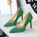 Elegant Satin Pointed-Toe High Heels With Rhinestone Embellishments For Women - Perfect For Evening Parties & Special Occasions_vogvips.com