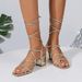 New Women's Fashion Sandals With Square Head Strap Mid-heel Chunky Heel_vogvips.com