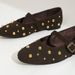 ZA Women's Brown Faux Suede Studded Round Toe Ballet Flats One Strap Mary Jane Fashion Single Shoes_vogvips.com