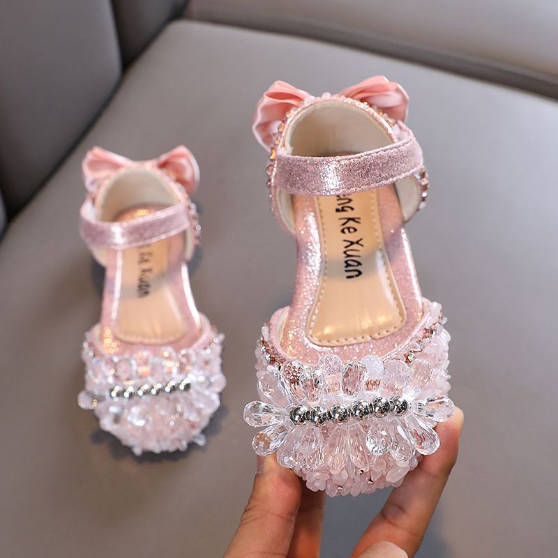 Girls Butterfly Diamond Girls Princess Baby Small Big Children Sandals Single Shoe Dance Show Shoes_vogvips.com